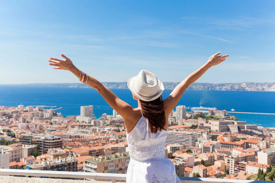 A Female Tourist Enjoys the View